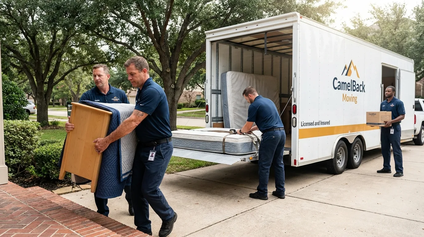 Crew loading residential truck for cross-state move from Mentor, OH